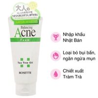 Sữa rửa mặt chiết xuất Tràm Trà cho da mụn và da nhạy cảm Rosette Acne Balancing Foam 120g