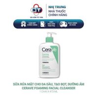 Sữa rửa mặt cho da dầu, tạo bọt, dưỡng ẩm Cerave Foaming Facial Cleanser 473 ml