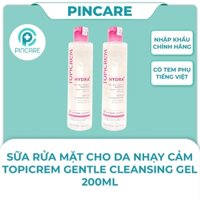 Sữa rửa mặt cho da nhạy cảm TOPICREM Gentle Cleansing Gel 200ml - PINCARE Health & Beauty