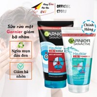 Sữa rửa mặt cho nam Garnier 3 trong 1, giảm bã nhờn sạch sâu, tẩy mụn đầu đen Hàng Pháp 150ml