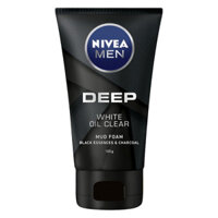 Sữa Rửa Mặt Cho Nam Nivea Than Hoạt Tính Giảm Nhờn, Sáng Da Deep White Oil Clear 100g Sản Phẩm Chính Hãng