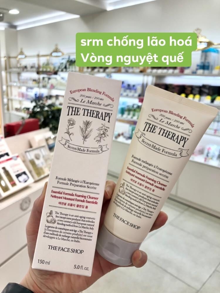 Sữa rửa mặt chống lão hóa sớm TheFaceShop The Therapy Essential Foaming Cleanser 150ml