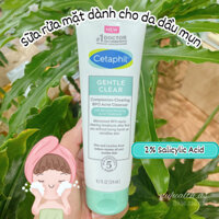 Sữa Rửa Mặt Dành Cho Da Nhạy Cảm Dầu Mụn Cetaphil Gentle Clear Acne Face Wash with 2% Salicylic Acid 124ml Của Mỹ