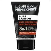 Sữa rửa mặt dành cho nam giới L'Oreal Men Expert Pure Carbon 3 trong 1
