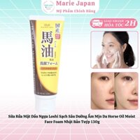 Sữa Rửa Mặt Dầu Ngựa Loshi Sạch Sâu Dưỡng Ẩm Mịn Da Horse Oil Moist Face Foam Nhật Bản Tuýp 130g
