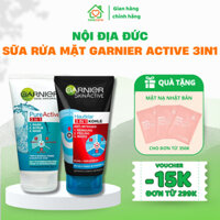 Sữa rửa mặt Đức Garnier Skinactive 3 trong 1 tuýp 150ml