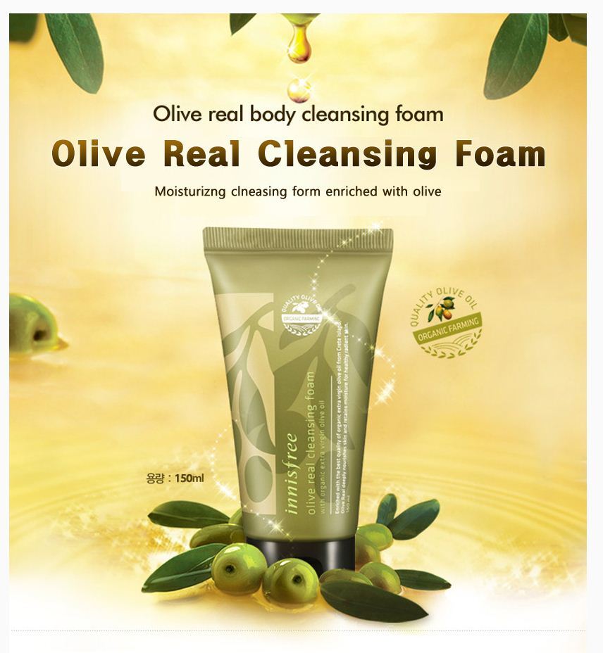 Sữa rửa mặt dưỡng ẩm chuyên sâu Olive Real Cleansing Foam Innisfree 150ml