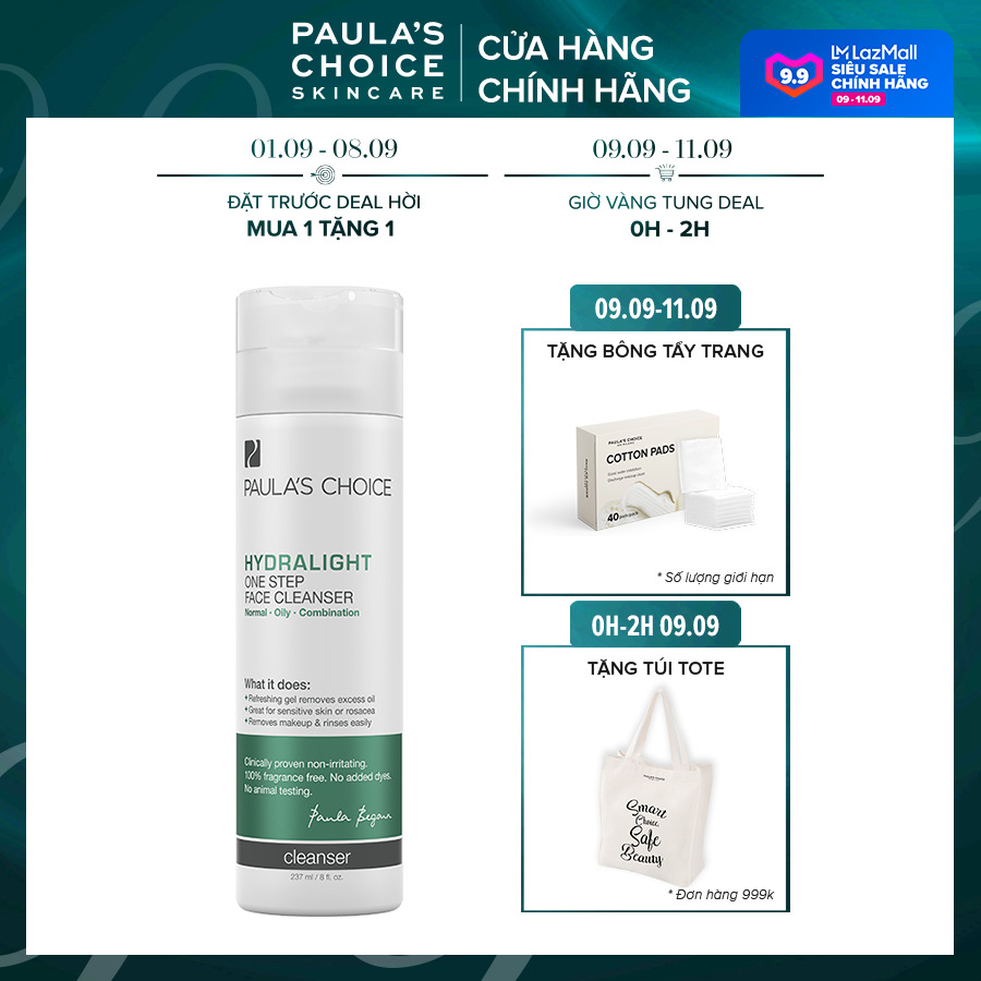Sữa rửa mặt dưỡng ẩm Paula’s Choice Hydratlight One Step Face Cleanser 237ml