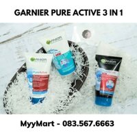 Sữa rửa mặt Garnier 150ml Pure Active 3 in 1 - Nhập khẩu Pháp