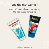 Sữa rửa mặt Garnier 3 in 1 trị mụn đầu đen chính hãng Nga