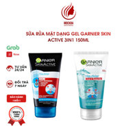 Sữa Rửa Mặt Garnier Nga 150ml SkinActive 3 in 1 Làm Sạch Da, Tẩy Da Chết Mặt Lạ Dưỡng Da