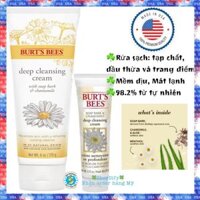 Sữa rửa mặt hoa Cúc lành tính, tự nhiên, dịu mát Burt’s Bees Soap Bark & Chamomile Deep Cleansing Cream 170g Burts Bee