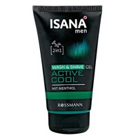Sữa rửa mặt ISANA men 2in1 Wash & Shave Gel Active Cool