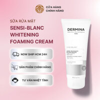 Sửa rữa mặt làm sạch da, trắng da, sửa rữa mặt cấp ẩm làm sáng da Dermina Sensi-Blanc Whitening Foaming Cream