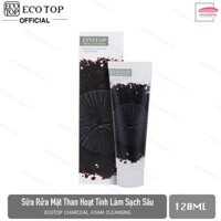 Sữa rửa mặt làm sạch sâu, kiểm soát nhờn từ than hoạt tính ECOTOP Charcoal Foam Cleansing 120ml