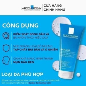rửa mặt làm sạch và dịu da La Roche-Posay Effaclar Deep Cleansing Foaming Cream 125ml