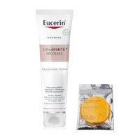 Sữa Rửa Mặt Làm Trắng Giảm Thâm Nám Eucerin Ultra White Spotless Cleansing Foam 150g  tặng Bọt biển rửa mặt