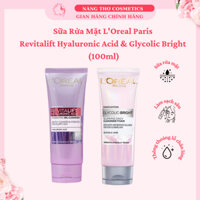 Sữa Rửa Mặt L'Oreal Paris Revitalift Hyaluronic Acid & Glycolic Bright (100ml)