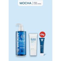 Sữa Rửa Mặt MOCHA Bio Active Cleanser Dịu Nhẹ 300ml và Combo Kem chống nắng Mocha 50G [Tặng tuýp sữa rửa mặt 25ml]