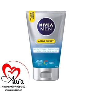 Sữa rửa mặt nam cao cấp Q10 Nivea For Men Skin Energy Đức 100ml