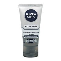 Sữa Rửa Mặt Nam Nivea Cho Da Nhờn Extra White Oil Control Mud Foam 100g