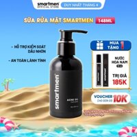 Sữa Rửa Mặt Nam Smartmen 148ml kiểm soát nhờn, se khít lỗ chân lông, lành tính cho da nhạy cảm 148ml