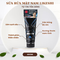 Sữa Rửa Mặt Nam Trắng Da Sạch Mụn LIKESHI Nhật Bản 120ml Hàng Chính Hãng Aikomi