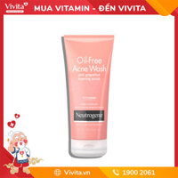 Sữa Rửa Mặt Neutrogena Oil Free Acne Wash Pink Grapefruit Scrub Chiết Xuất Bưởi Hồng Làm Sạch Da Mặt | Tuýp 124ml