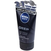 Sữa rửa mặt nivea men deep white oil clear 100g - than hoạt tính sạch nhờn sáng da