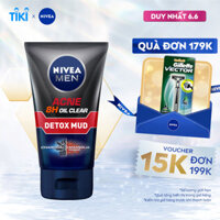 Sữa Rửa Mặt NIVEA MEN Detox Mud Bùn Khoáng Giúp Giảm Mụn &amp; Hư Tổn Da 100G - 83940