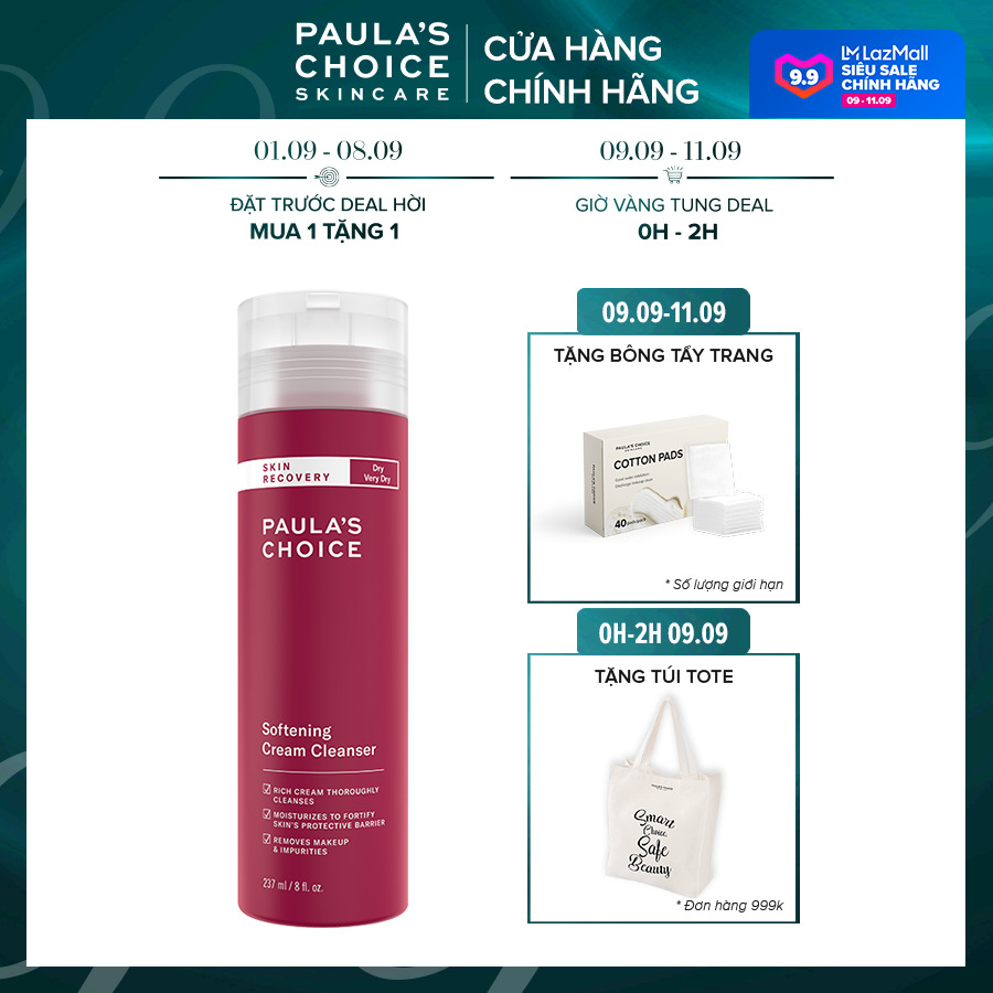 Sữa rửa mặt Paula's Choice Skin Recovery Softening Cream Cleanser 237ml