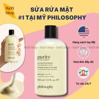 Sửa rửa mặt PHILOSOPHY tối ưu hoá bước làm sạch  [BILL ULTA Mỹ] - Purity Made Simple One-Step Facial Cleanser