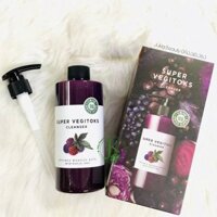 Sữa rửa mặt rau củ Byvibes Wonder Bath Super Vegitoks Cleanser săn chắc da 300ml (tím)