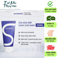 Sữa rửa mặt Sharmen dành cho nam giới sạch dầu nhờn, mát lạnh, giảm mụn thâm, mùi hương nam tính
