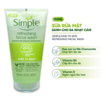 Sữa Rửa Mặt Simple Gel Kind To Skin Refreshing Facial Wash Gel 150ml