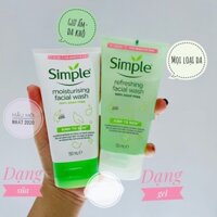 SỮA RỬA MẶT SIMPLE KIND TO SKIN REFRESHING FACIAL WASH GEL 150ML