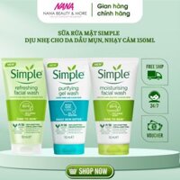 Sữa rửa mặt SIMPLE Refreshing Facial Wash dịu nhẹ cho da dầu mụn, nhạy cảm 150ml - Nana Shop