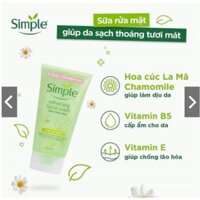 Sửa Rửa Mặt Simple Refreshing Facial Wash 100% Soap Free 150ml