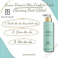 Sữa Rửa Mặt Skin Comfort Fresh Cleansing Fluid Làm Sạch Thanh Lọc Da Bruno Vassari nhiều dung tích tùy chọn