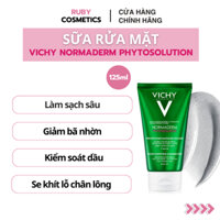 Sữa rửa mặt tạo bọt làm sạch sâu giảm mụn, giảm bả nhờn Vichy chiết xuất từ đất sét và đá khoáng núi lửa 125ml