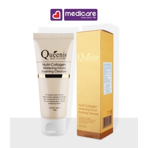 Sữa rửa mặt tạo bọt, trắng da, bổ sung Collagen Queenie 100g