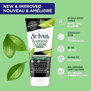 Sữa rửa mặt tẩy da chết St.Ives Blackhead Clearing Green Tea Scrub 170g