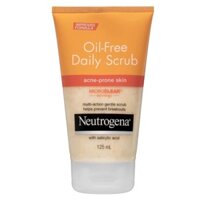 Sữa Rửa Mặt Tẩy Tế Bào Chết, Ngừa Mụn Neutrogena Oil-Free Daily Scrub Acne-Prone Skin 125ml