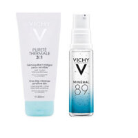 Sữa Rửa Mặt Tẩy Trang 3 Tác Dụng - Purete Thermale One Step Cleanser 3 In 1 Vichy 200ml Tặng Dưỡng Chất Khoáng Cô Đặc M89 10ml