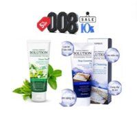 Sữa rửa mặt trà xanh và Sữa rửa mặt bột gạo  Deoproce Natural Perfect Solution Cleansing Foam Green Tea 170g