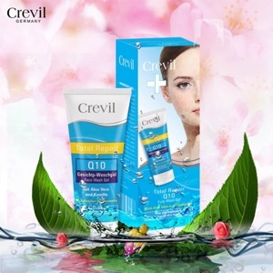 Sữa rửa mặt trắng da, ngừa mụn Crevil total repair Q10 face wash - 200ml