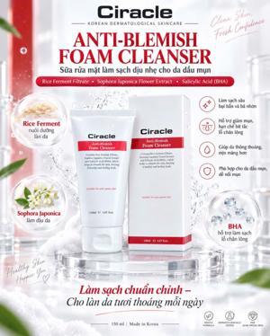 Sữa rửa mặt trị mụn ciracle anti blemish foam cleanser