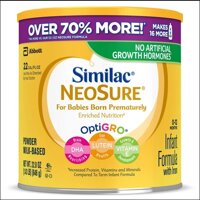 Sữa Similac Neosure OptiGRO nội địa Mỹ cho bé sinh non nhẹ cân hộp 646g