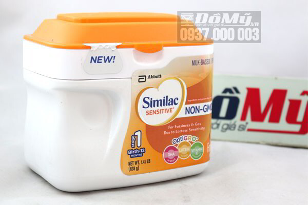 Sữa bột Abbott Similac Sensitive - hộp 638g (chống đầy hơi và nôn trớ)
