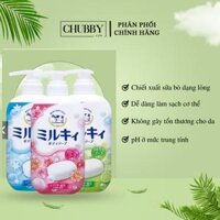 Sữa Tắm Bò Nhật Bản, Sữa Tắm Bò Gyunyu Milky Body Soap 550ml Nhật Bản, Chubby Cos